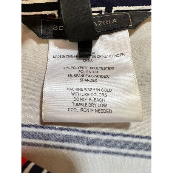 BCBGMAXAZRIA Button Up Shirt‎ Womens PXL Red Beige Long Sleeve Ladies. - Picture 4 of 8